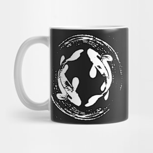 Koi Fish in brush black ink art style Mug